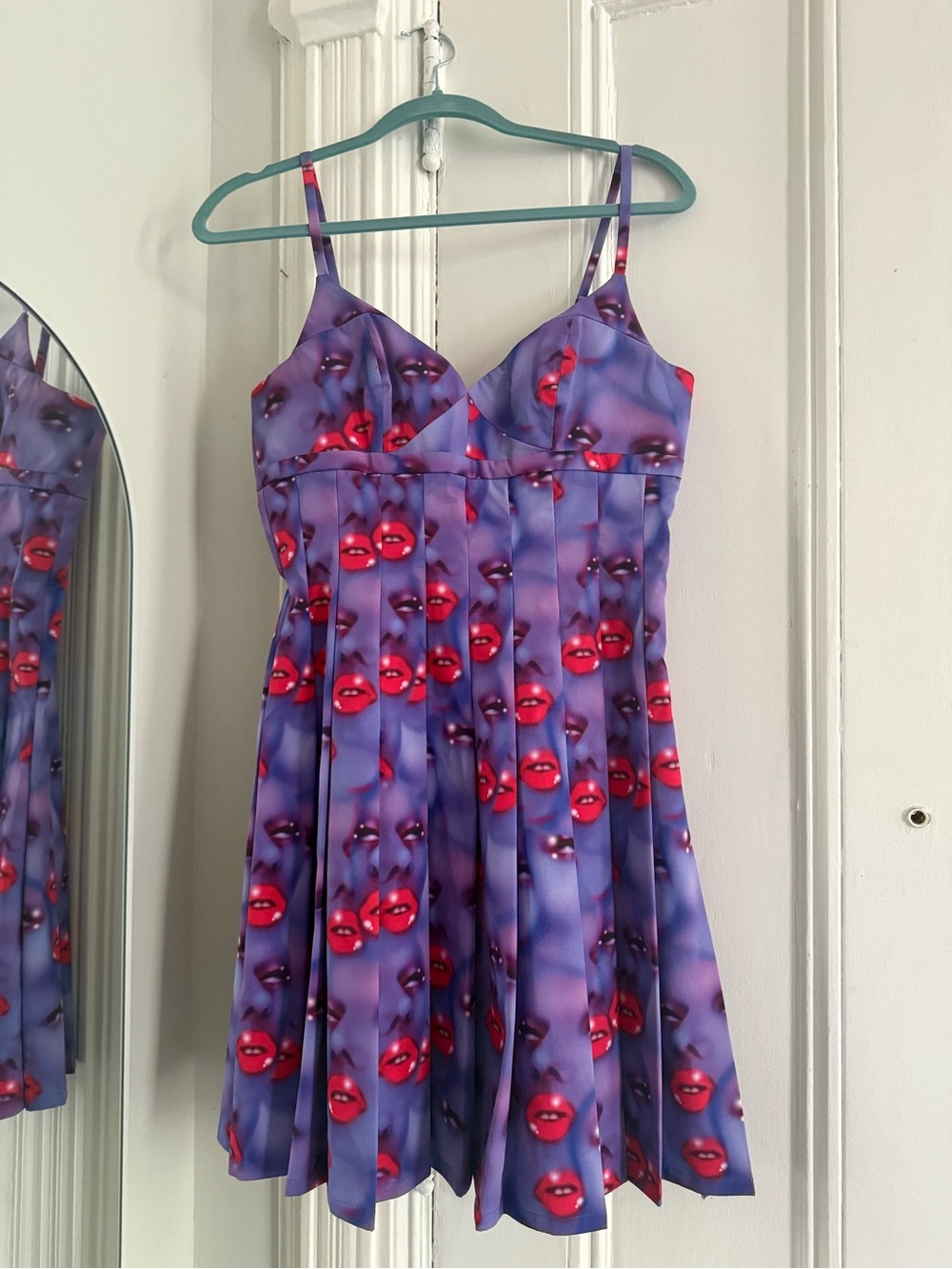 Purple Lip-Print Dress